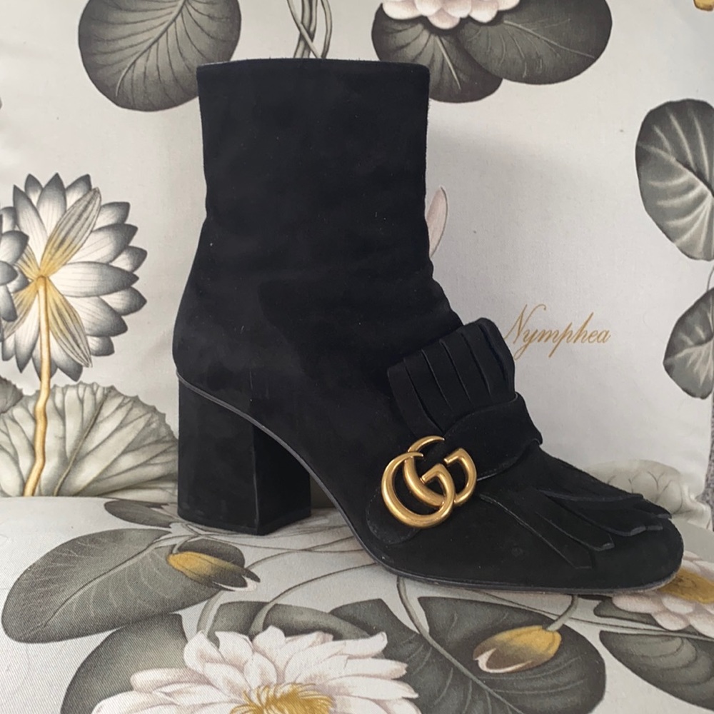 Gucci scamosciato black suede bootie 38